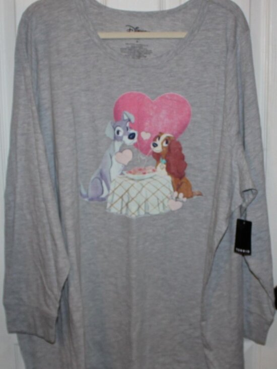 Torrid Disney Tops - NWT Torrid Disney Lady and The Tramp cotton Tee 5X(28W) CUTE /FUN!!